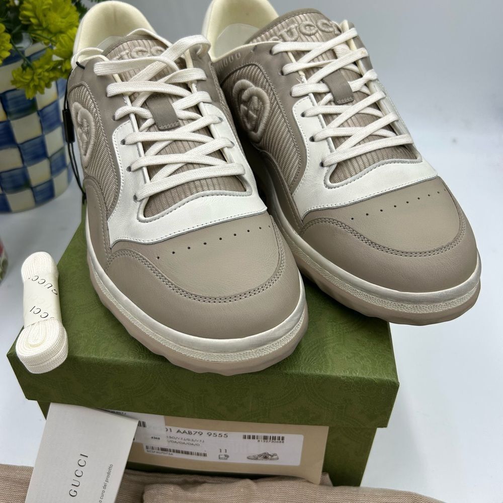 Men's Gucci Mac 80 low top leather  sneakers size 11 fits 11.5 US made in Italy - Picture 4 of 13